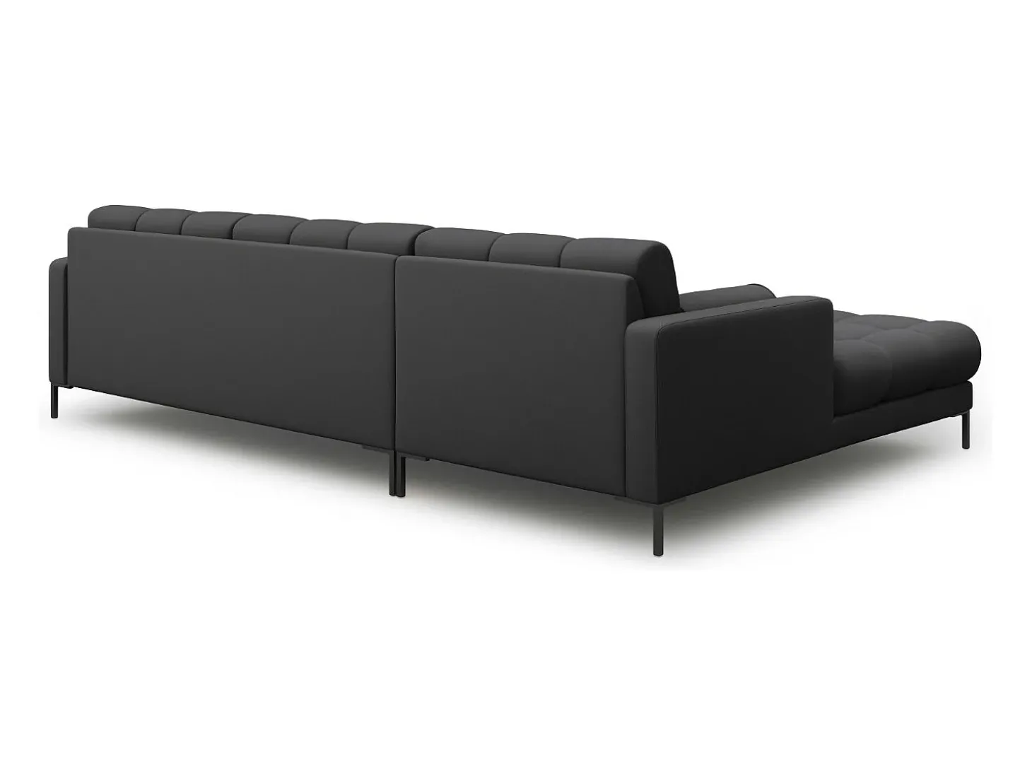 Cosmopolitan Design - Sofá de canto esquerdo "Bali" 5 lugares em tecido estrutural cinza escuro - 293x185x75cm