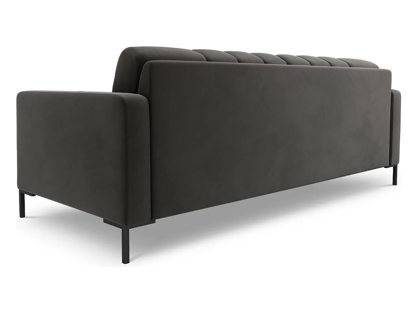 Cosmopolitan Design - Sofá "Bali" 4 lugares em veludo cinza escuro - 217x92x75cm