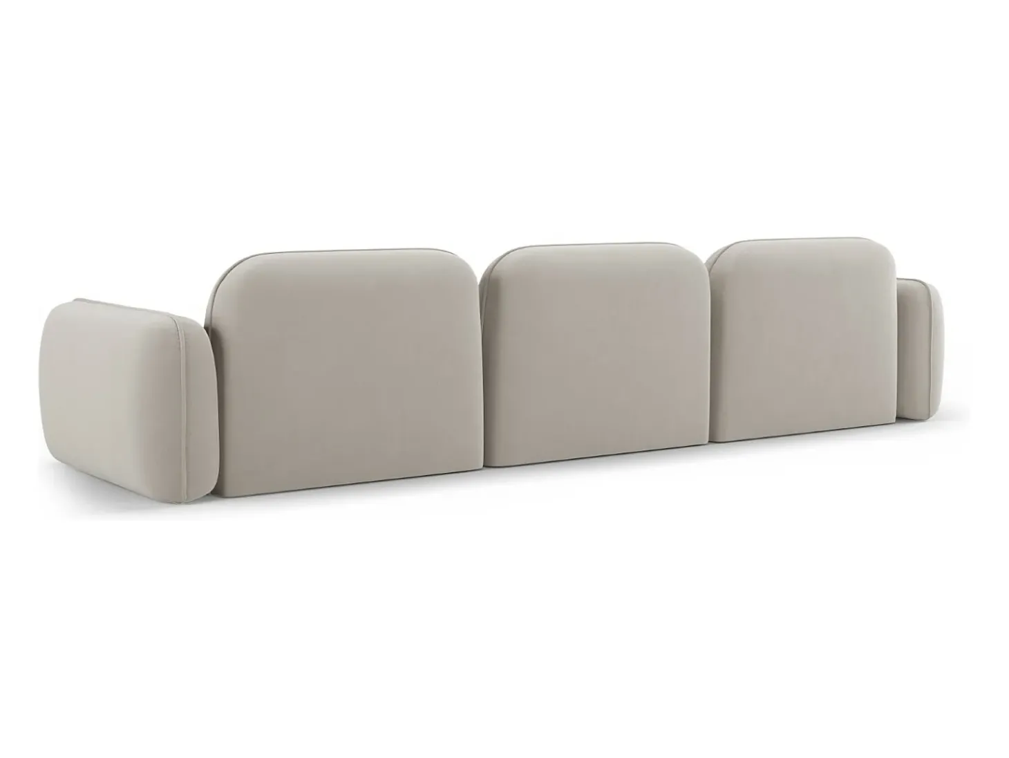 Cosmopolitan Design - Sofá modular "Sydney" 4 lugares em veludo bege claro - 320x90x70cm