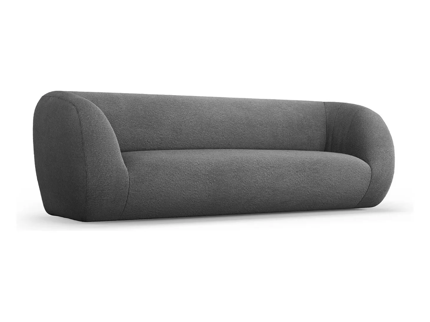 Cosmopolitan Design - Sofá "Essen" 3 lugares em tecido bouclé cinza escuro - 230x95x86cm