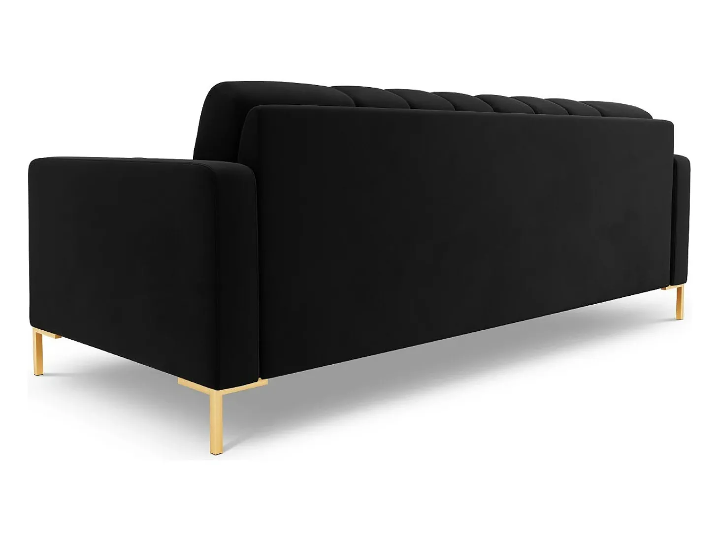 Cosmopolitan Design - Sofá "Bali" 4 lugares em veludo preto - 217x92x75cm