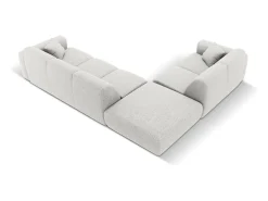 Cosmopolitan Design - Sofá de canto esquerdo "Nolio" 4 lugares em tecido chenille cinza claro - 315x250x72cm