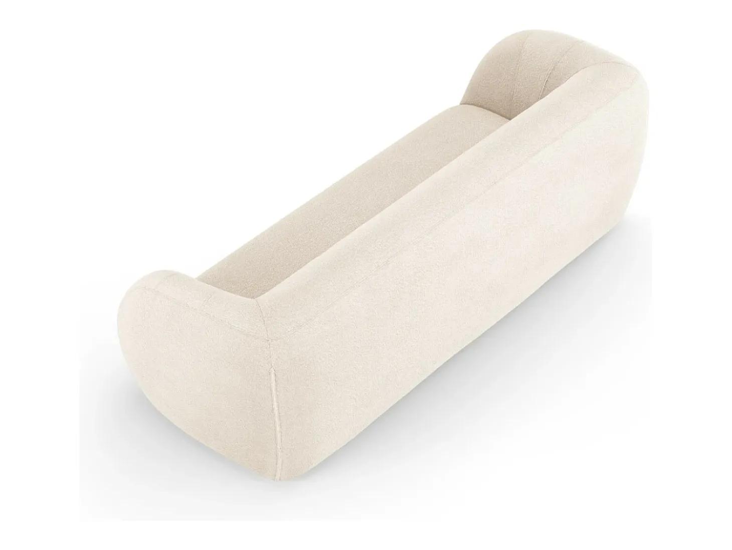 Cosmopolitan Design - Sofá "Essen" 3 lugares em tecido bouclé bege - 230x95x86cm