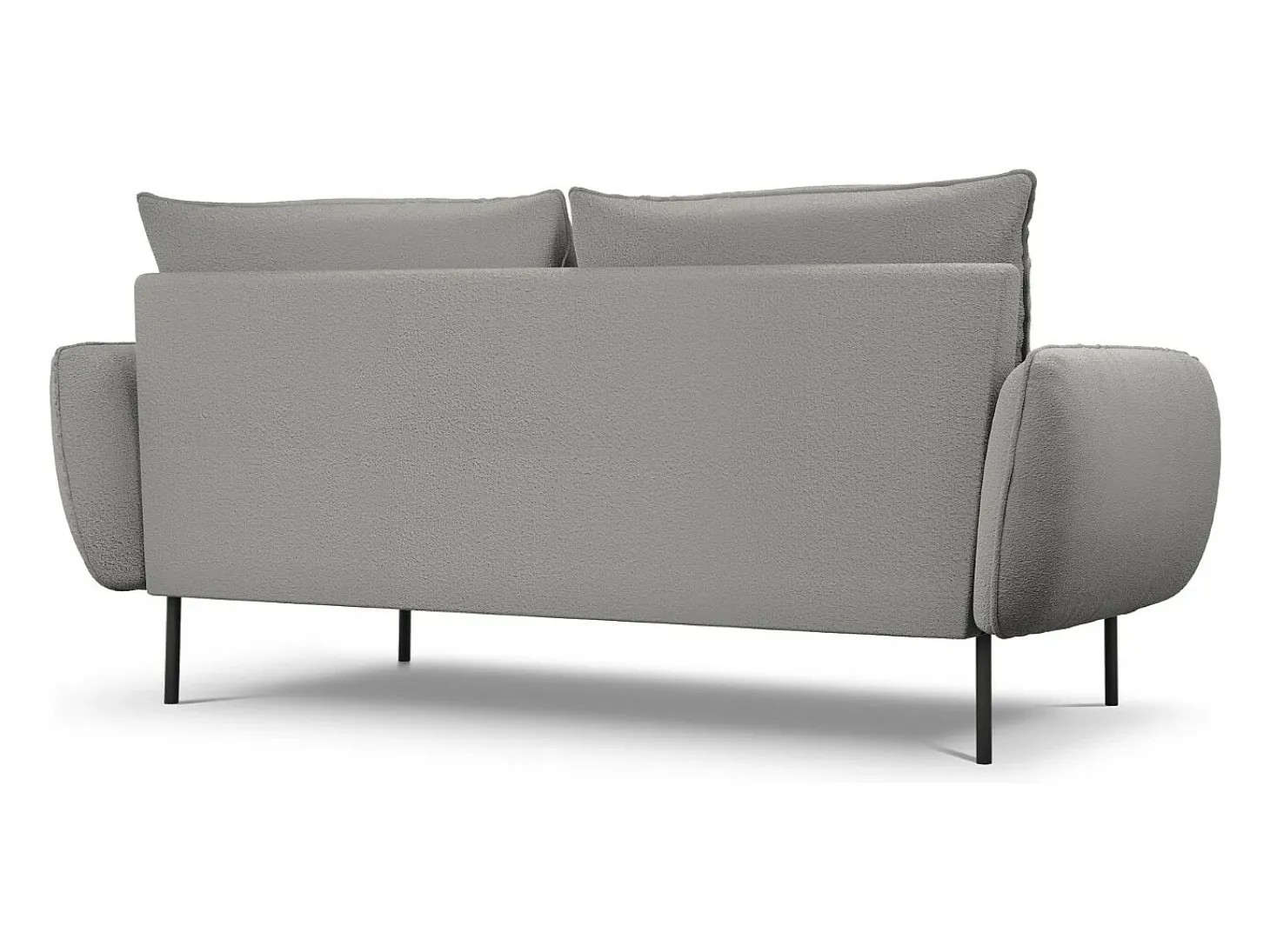 Cosmopolitan Design - Sofá "Vienna" 3 lugares em tecido bouclé cinza - 200x92x95cm