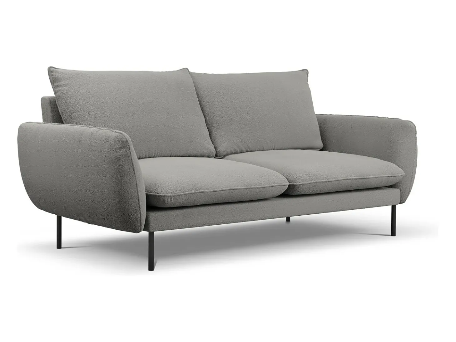 Cosmopolitan Design - Sofá "Vienna" 3 lugares em tecido bouclé cinza - 200x92x95cm
