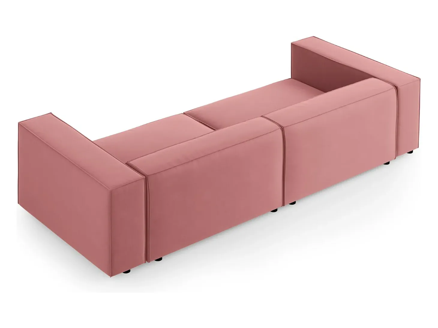 Cosmopolitan Design - Sofá "Arendal" 4 lugares em veludo salmão - 244x102x70cm