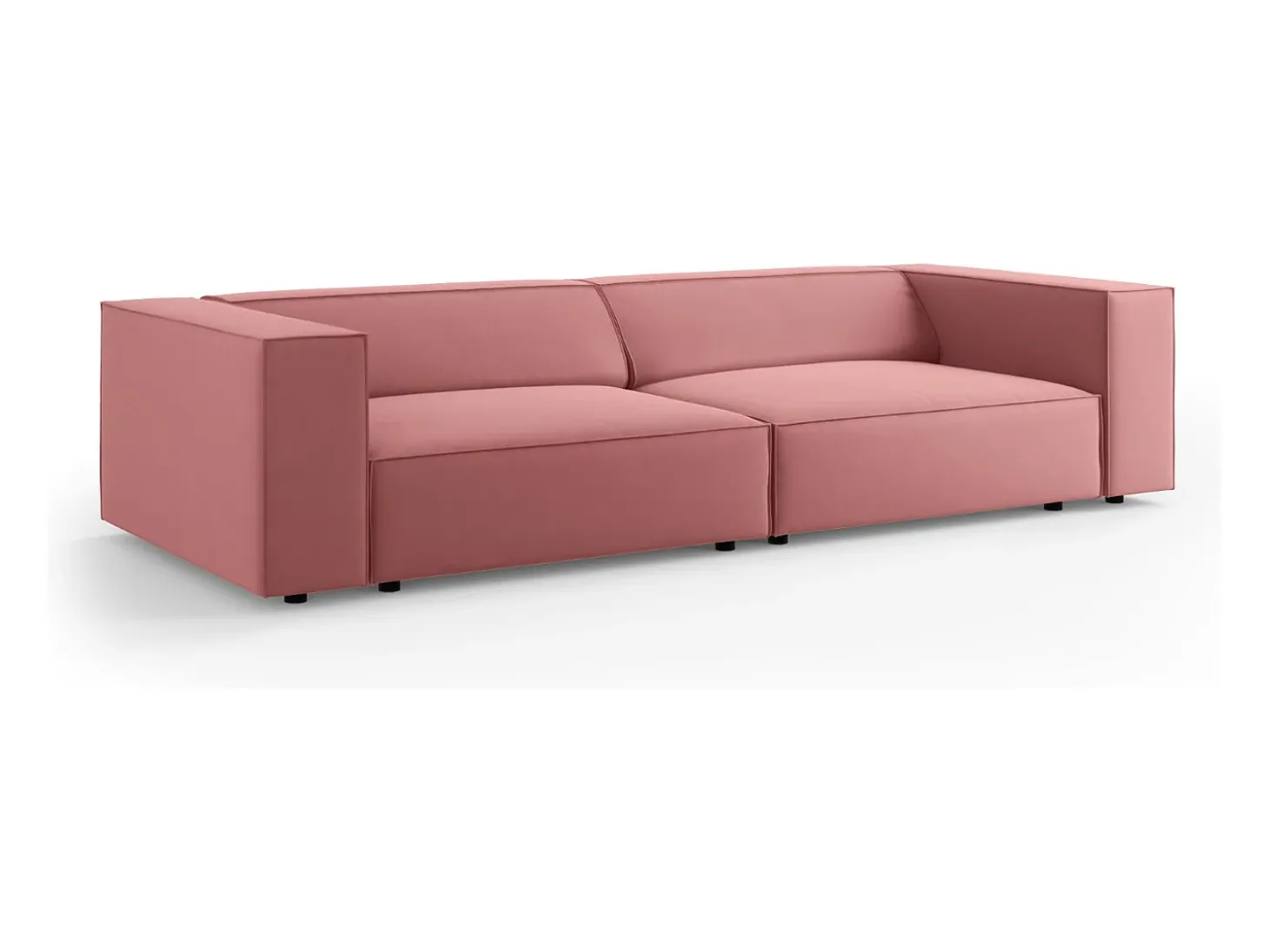 Cosmopolitan Design - Sofá "Arendal" 4 lugares em veludo salmão - 244x102x70cm