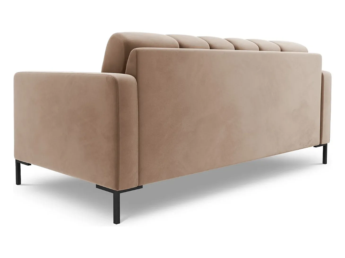 Cosmopolitan Design - Sofá "Bali" 2 lugares em veludo bege - 152x92x75cm
