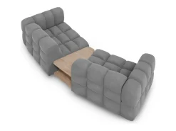 Cosmopolitan Design - Sofá modular "Sky" 2 lugares em veludo cinza claro - 280x148x75cm