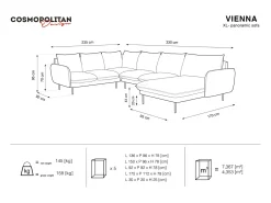 Cosmopolitan Design - Sofá de canto panorâmico à esquerda