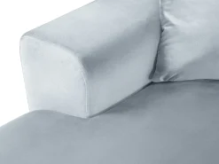 Cosmopolitan Design - Sofá panorâmico convertível em linha reta com caixa de arrumação "Kyoto" 7 lugares em veludo azul claro - 313x194x88cm