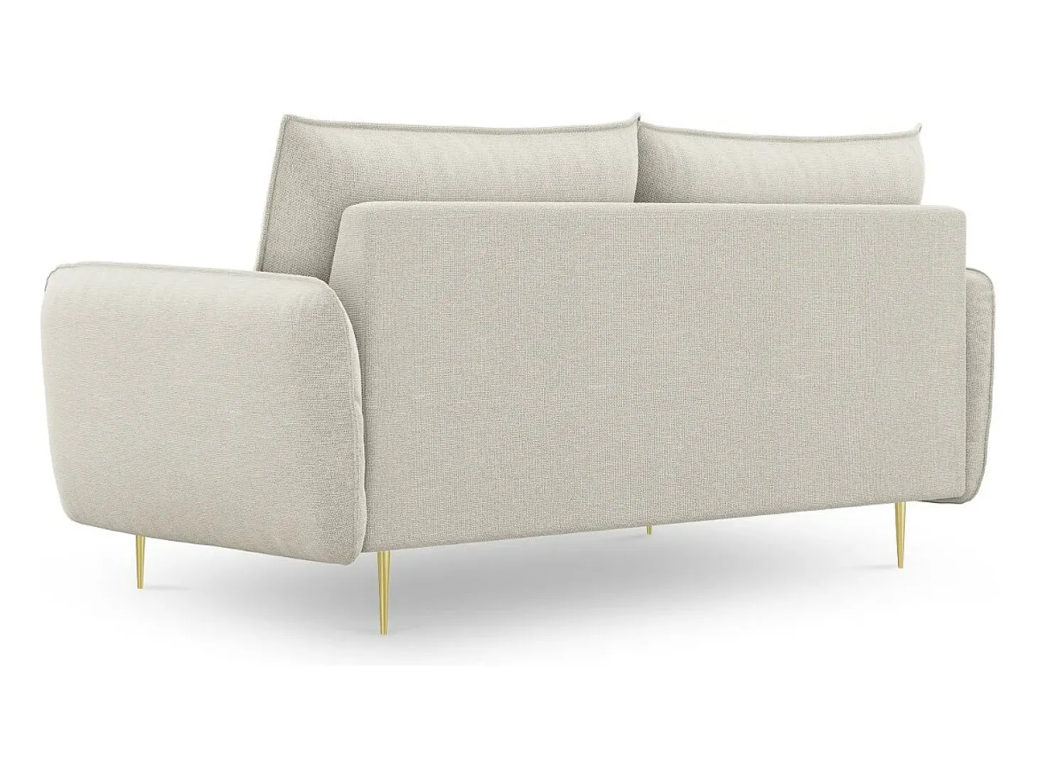 Cosmopolitan Design - Sofá "Vienna" 2 lugares em tecido estrutural bege claro - 160x92x95cm