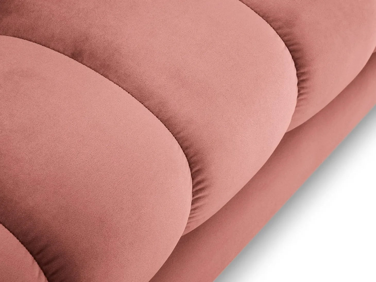 Cosmopolitan Design - Sofá de canto esquerdo "Bali" 5 lugares em veludo rosa - 293x185x75cm