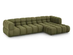 Cosmopolitan Design - Sofá modular de canto direito "Sky" 4 lugares em veludo verde claro - 300x162x75cm