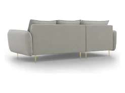 Cosmopolitan Design - Sofá de canto esquerdo "Vienna" 5 lugares em tecido estrutural cinza claro - 255x170x95cm