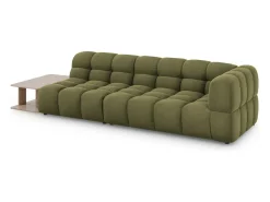 Cosmopolitan Design - Sofá modular virado para a esquerda "Sky" 4 lugares em veludo verde claro - 297x102x75cm