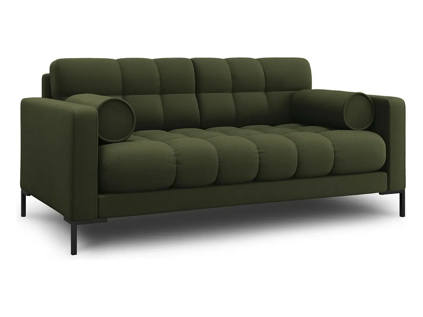 Cosmopolitan Design - Sofá "Bali" 2 lugares em tecido estrutural verde - 152x92x75cm