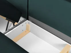 Cosmopolitan Design - Sofá panorâmico convertível em linha reta com caixa de arrumação
