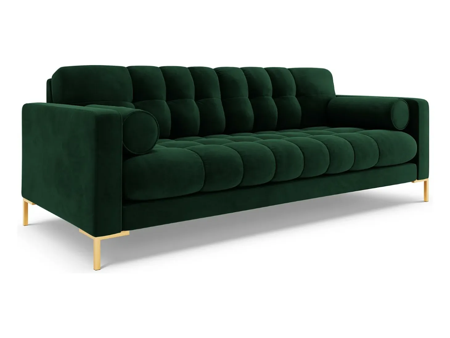 Cosmopolitan Design - Sofá "Bali" 3 lugares em veludo verde garrafa - 177x92x75cm