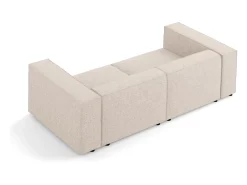 Cosmopolitan Design - Sofá "Arendal" 3 lugares em tecido chenille bege - 204x102x70cm