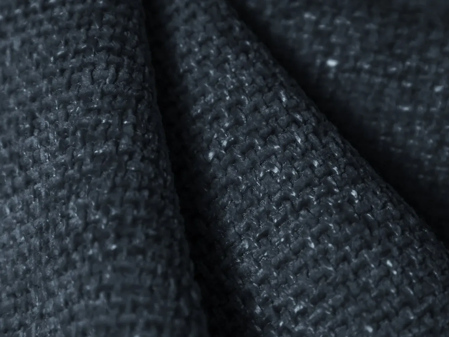 Cosmopolitan Design - Sofá panorâmico "Arendal" 6 lugares em tecido chenille azul real - 364x166x70cm