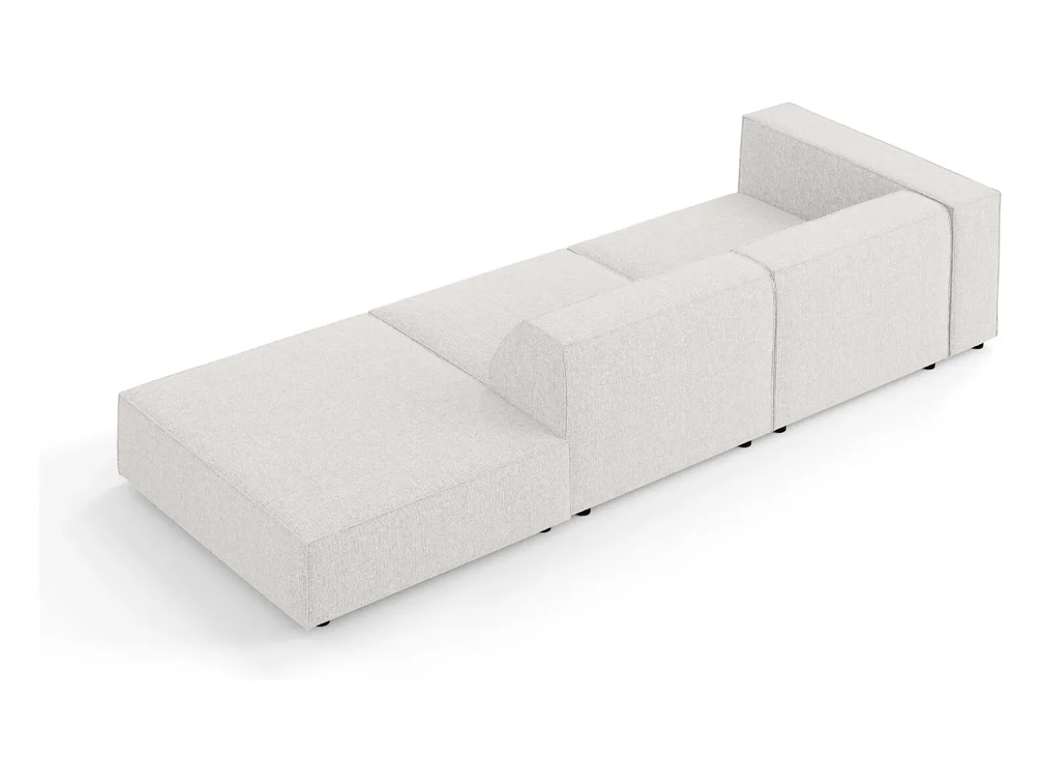 Cosmopolitan Design - Sofá direito "Arendal" 4 lugares em tecido chenille cinza claro - 262x102x70cm