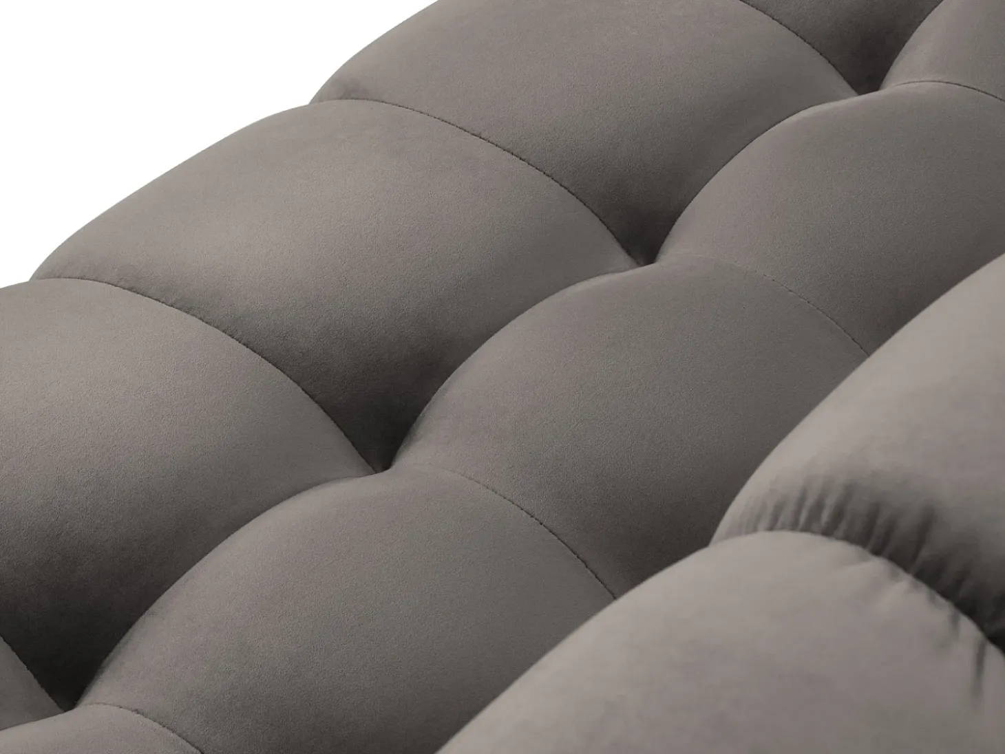 Cosmopolitan Design - Sofá panorâmico "Bali" 7 lugares em veludo cinza claro - 383x185x75cm