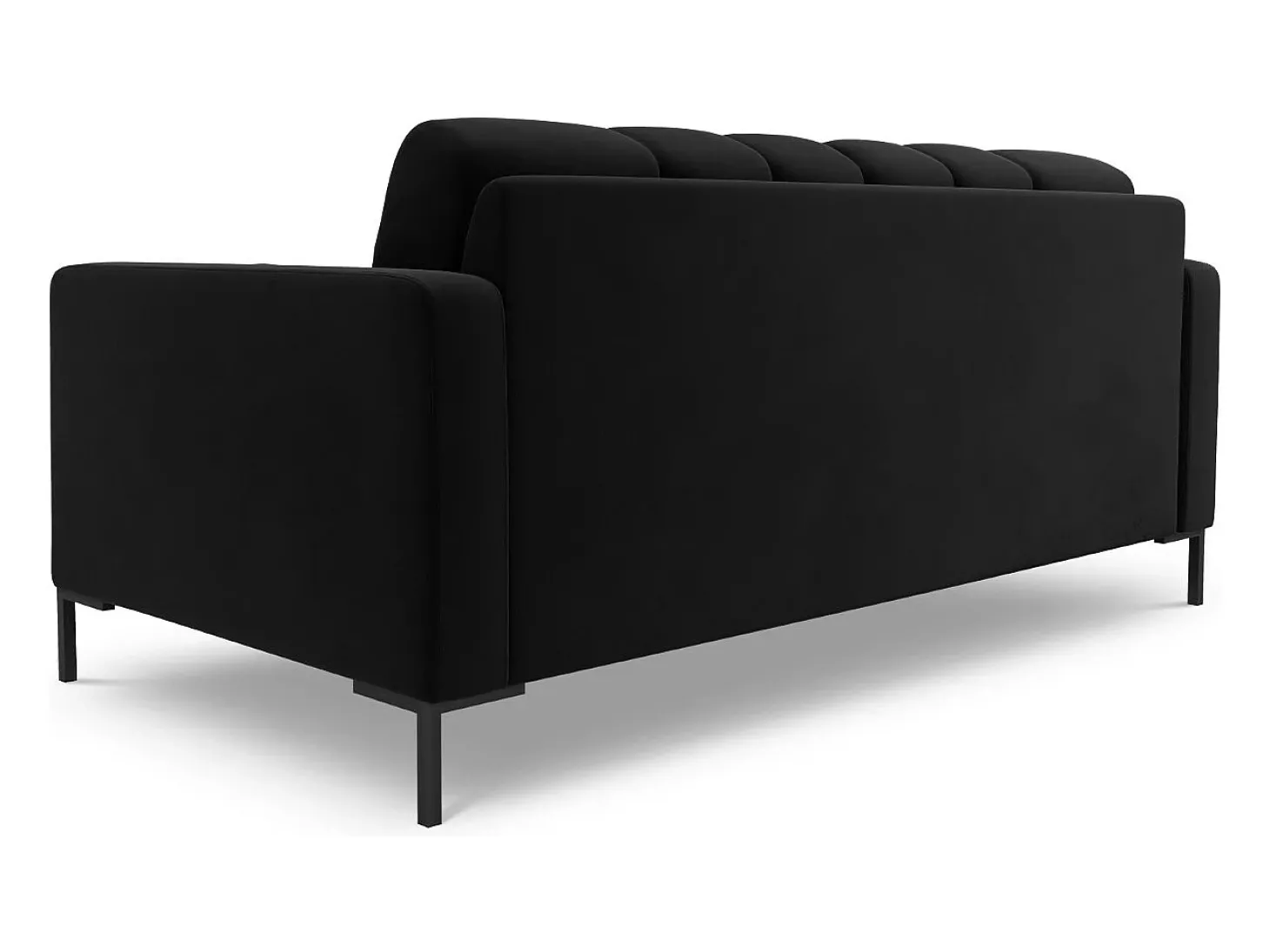 Cosmopolitan Design - Sofá "Bali" 2 lugares em veludo preto - 152x92x75cm