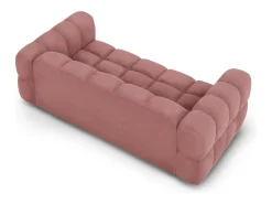 Cosmopolitan Design - Sofá "Sky" 3 lugares em veludo salmão - 214x102x75cm