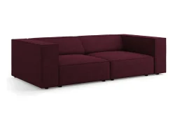 Cosmopolitan Design - Sofá "Arendal" 3 lugares em tecido chenille com efeito canelado rubi - 204x102x70cm