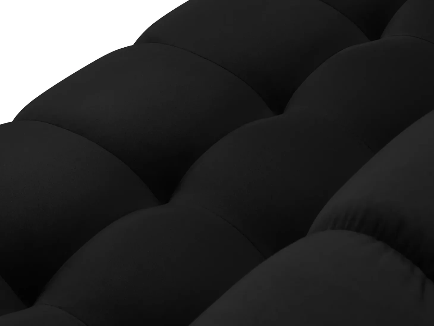 Cosmopolitan Design - Sofá "Bali" 4 lugares em veludo preto - 217x92x75cm
