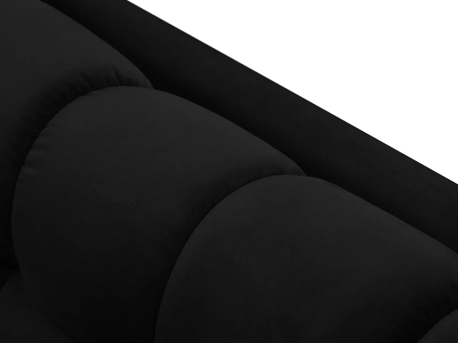 Cosmopolitan Design - Sofá "Bali" 4 lugares em veludo preto - 217x92x75cm