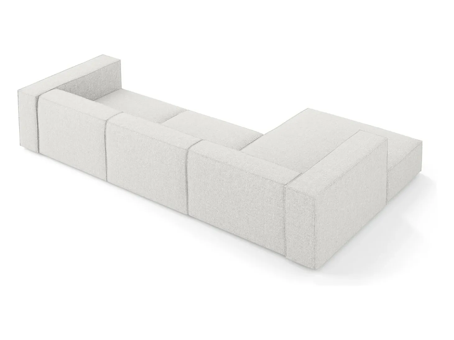 Cosmopolitan Design - Sofá de canto esquerdo "Arendal" 4 lugares em tecido chenille cinza claro - 284x166x70cm