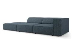 Cosmopolitan Design - Sofá esquerdo "Arendal" 4 lugares em tecido chenille azul real - 262x102x70cm