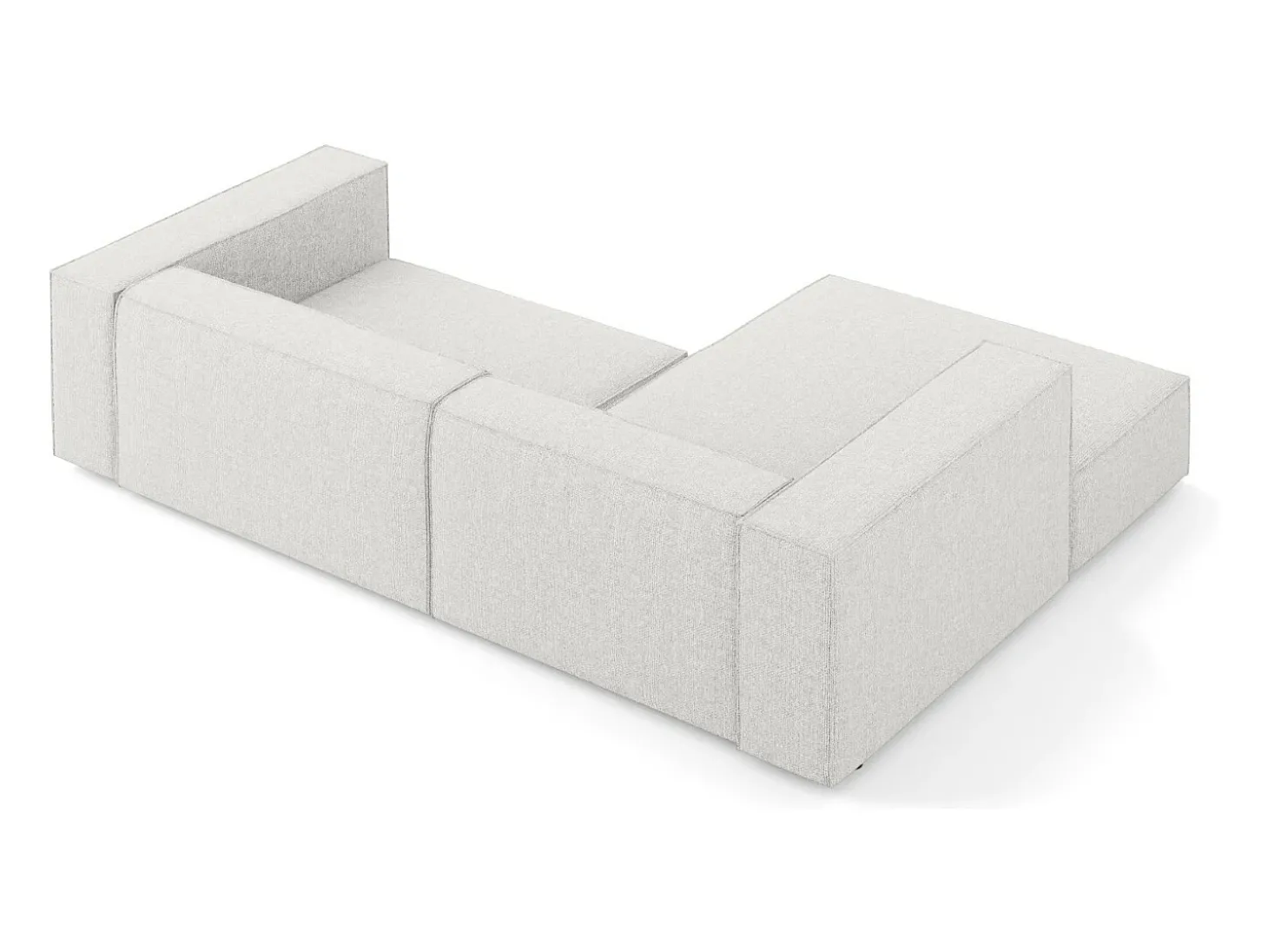 Cosmopolitan Design - Sofá de canto esquerdo "Arendal" 3 lugares em tecido chenille cinza claro - 224x166x70cm