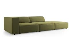 Cosmopolitan Design - Sofá direito "Arendal" 4 lugares em veludo verde claro - 262x102x70cm