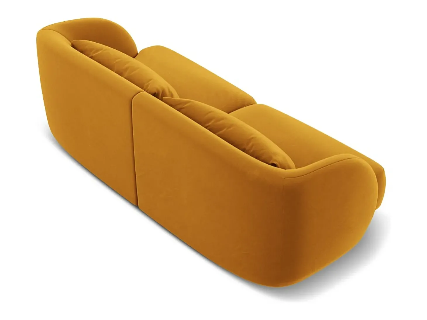 Cosmopolitan Design - Sofá "Tulum" 2 lugares em veludo amarelo - 180x90x70cm