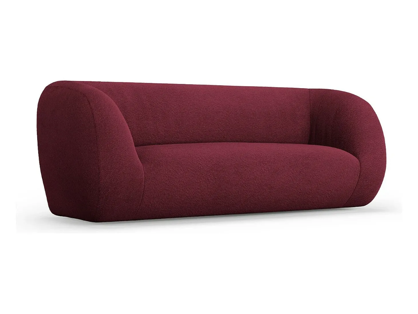 Cosmopolitan Design - Sofá "Essen" 2 lugares em tecido bouclé bordeaux - 210x95x86cm