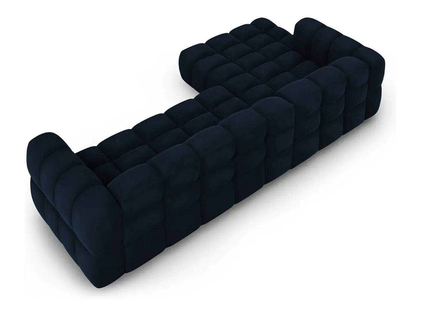 Cosmopolitan Design - Sofá modular de canto esquerdo "Sky" 4 lugares em veludo azul real - 300x162x75cm