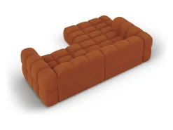 Cosmopolitan Design - Sofá modular de canto esquerdo "Sky" 3 lugares em veludo terracota - 244x162x75cm