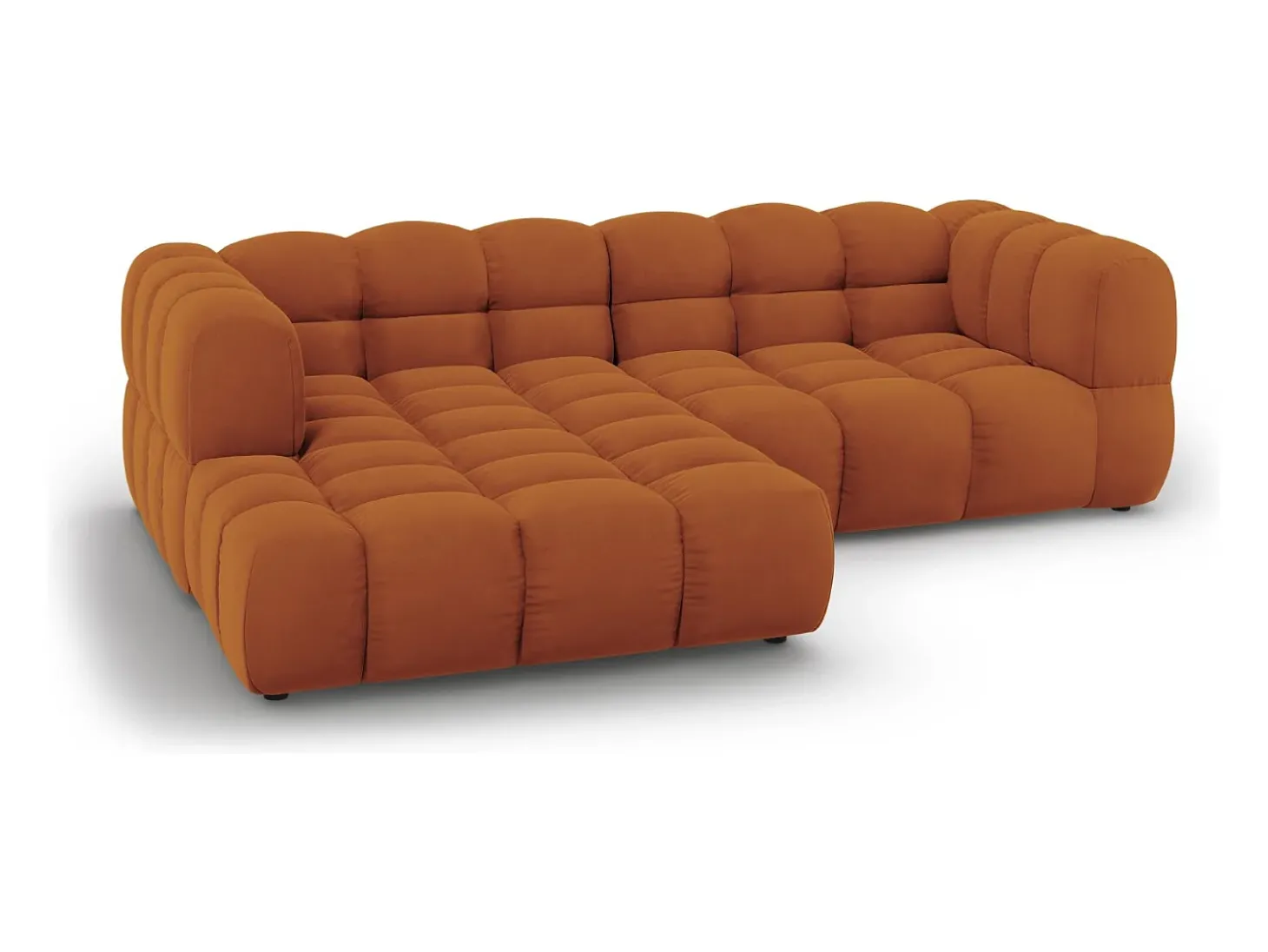 Cosmopolitan Design - Sofá modular de canto esquerdo "Sky" 3 lugares em veludo terracota - 244x162x75cm