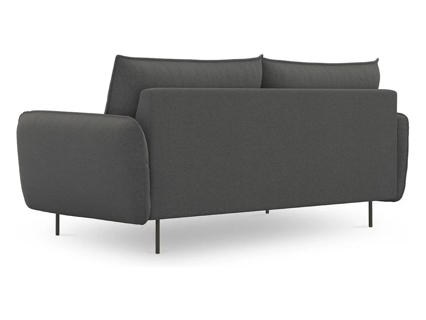 Cosmopolitan Design - Sofá "Vienna" 3 lugares em tecido estrutural cinza escuro - 200x92x95cm