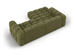 Cosmopolitan Design - Sofá modular de canto esquerdo "Sky" 3 lugares em veludo verde claro - 244x162x75cm