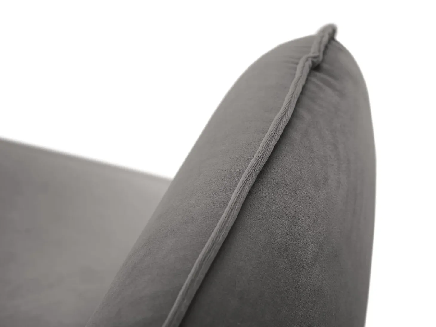 Cosmopolitan Design - Sofá de canto direito "Vienna" 6 lugares em veludo cinza claro - 275x185x95cm