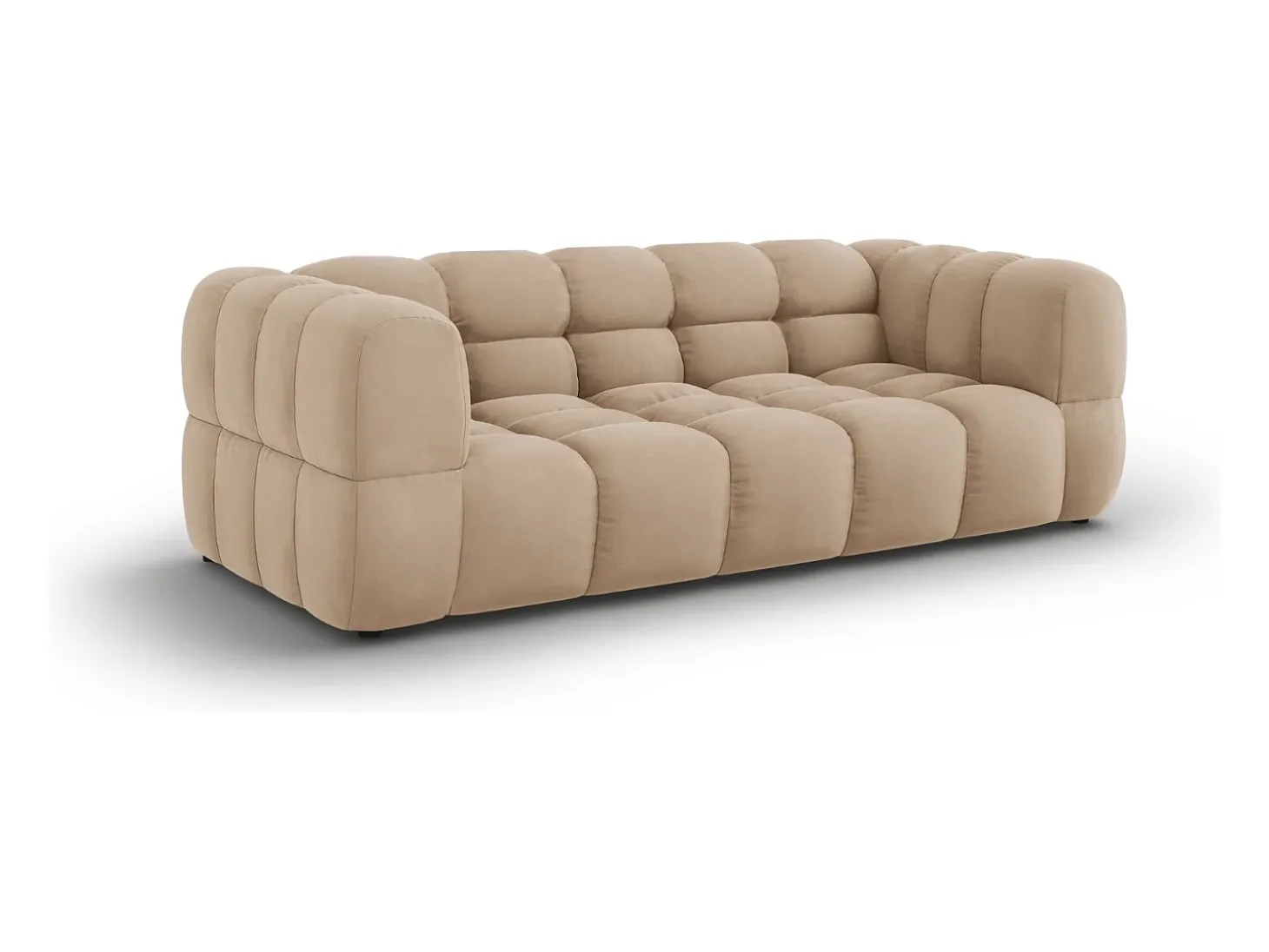 Cosmopolitan Design - Sofá "Sky" 3 lugares em veludo areia - 214x102x75cm