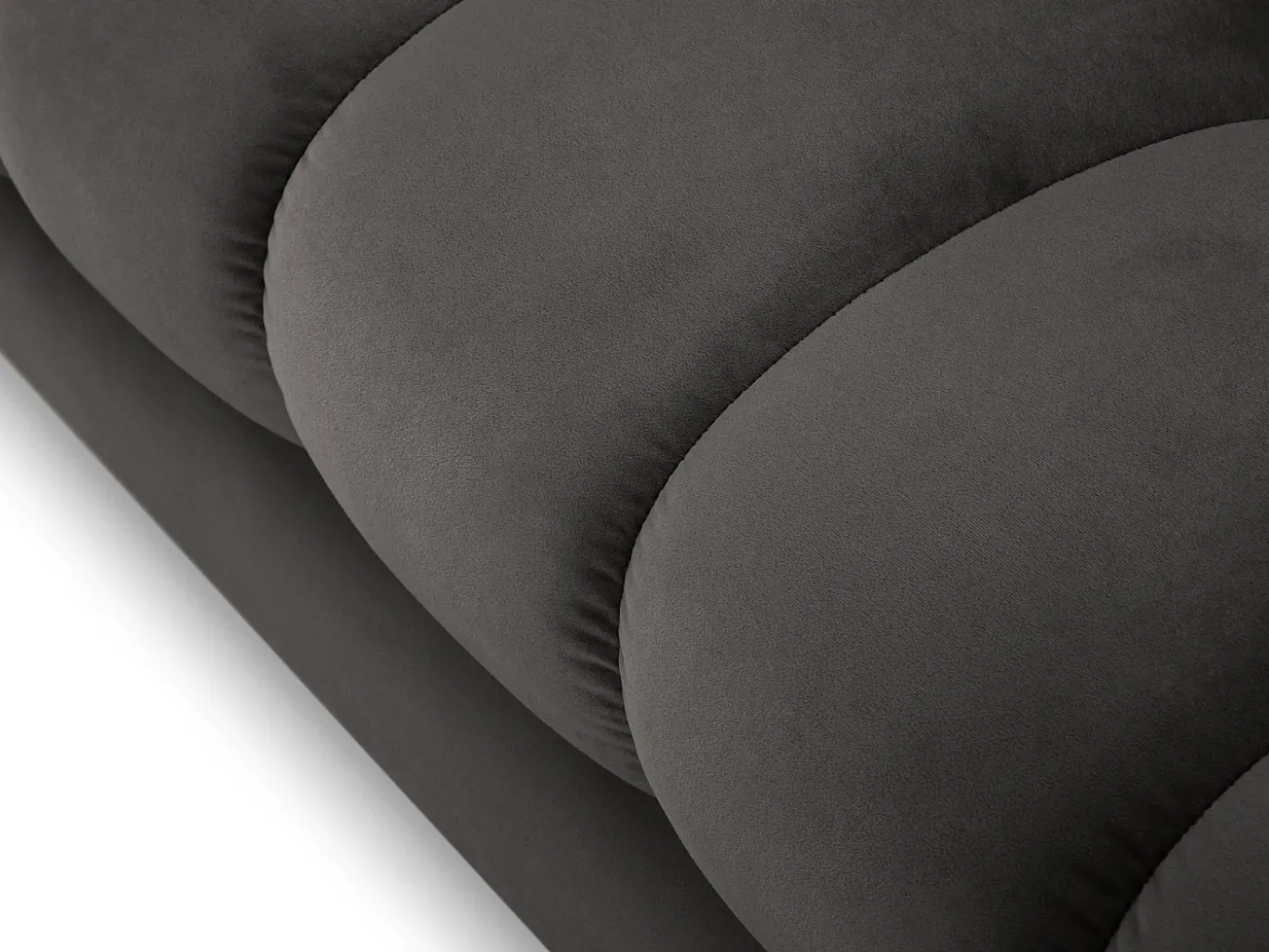 Cosmopolitan Design - Sofá "Bali" 4 lugares em veludo cinza escuro - 217x92x75cm