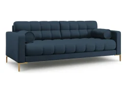 Cosmopolitan Design - Sofá "Bali" 4 lugares em tecido estrutural azul - 217x92x75cm