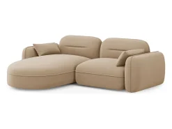 Cosmopolitan Design - Sofá modular de canto esquerdo "Sydney" 3 lugares em veludo areia - 230x165x70cm