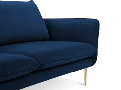 Cosmopolitan Design - Sofá "Vienna" 3 lugares em veludo azul real - 200x92x95cm
