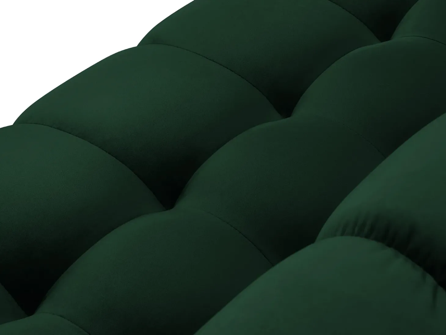 Cosmopolitan Design - Sofá panorâmico "Bali" 7 lugares em veludo verde garrafa - 383x185x75cm